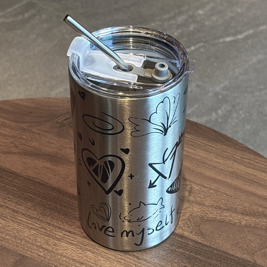 Coffee thermos cup, cold insulated stainless steel coffee cup, portable water cup, large capacity accompanying straw cup